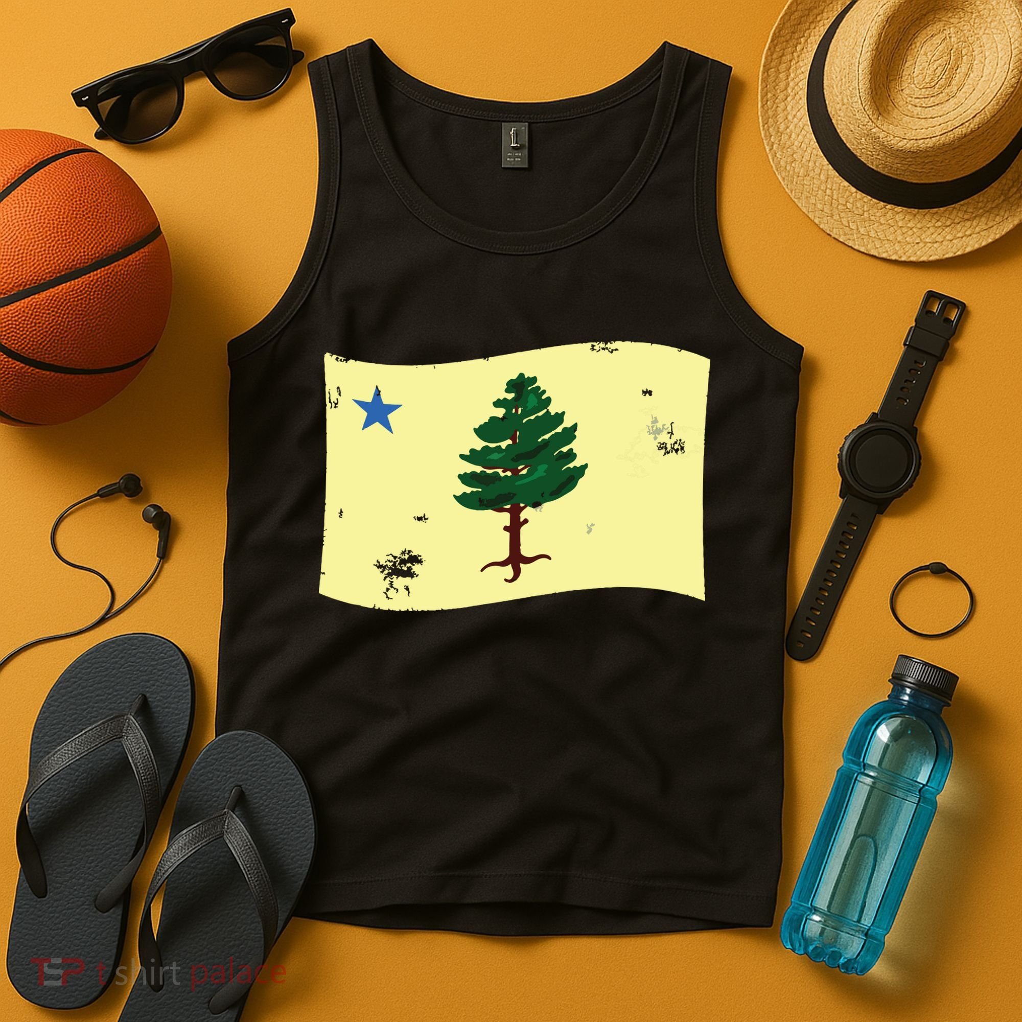 Maine Pine Tree Flag 1901 First State Flag Tank Top