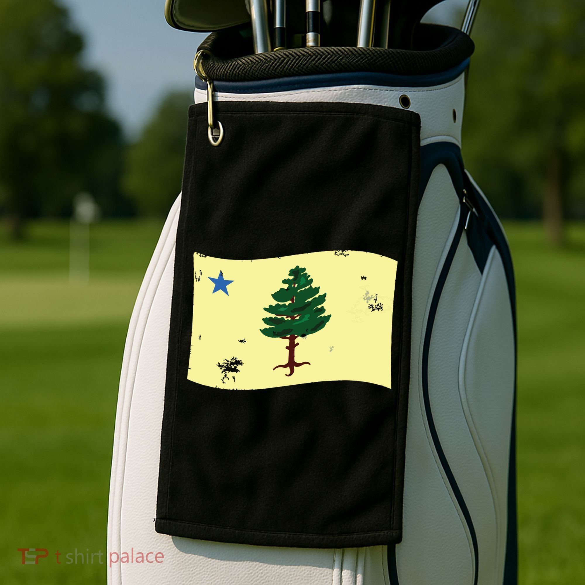 Maine Pine Tree Flag 1901 First State Flag Golf Towel