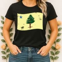 Maine Pine Tree Flag 1901 First State Flag Women's T-Shirt thumb 2