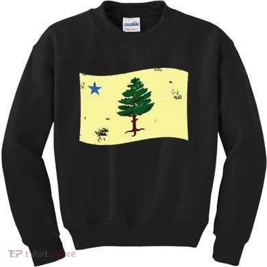 Maine Pine Tree Flag 1901 First State Flag Kids Sweatshirt