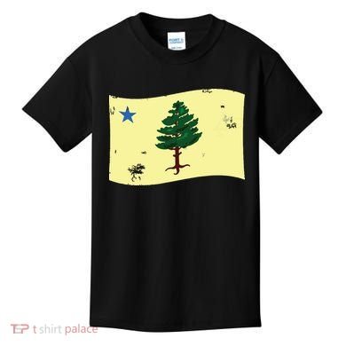 Maine Pine Tree Flag 1901 First State Flag Kids T-Shirt