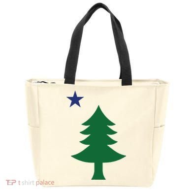 Maine Pine Tree State Flag Pride Patriotic Tote Bag