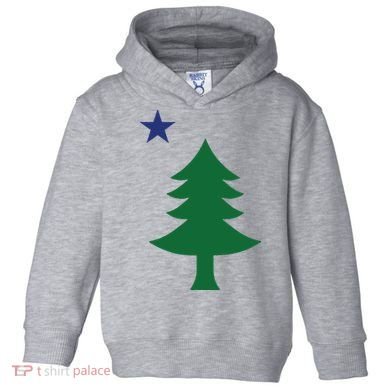 Maine Pine Tree State Flag Pride Patriotic Toddler Hoodie