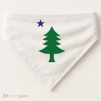 Maine Pine Tree State Flag Pride Patriotic USA-Made Doggie Bandana thumb 0