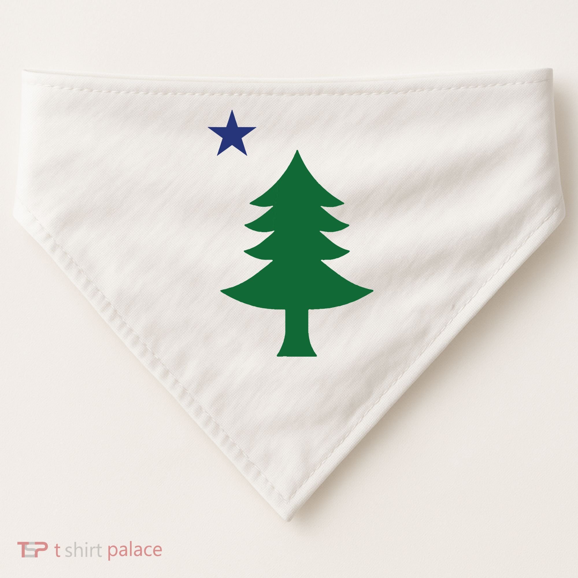 Maine Pine Tree State Flag Pride Patriotic USA-Made Doggie Bandana