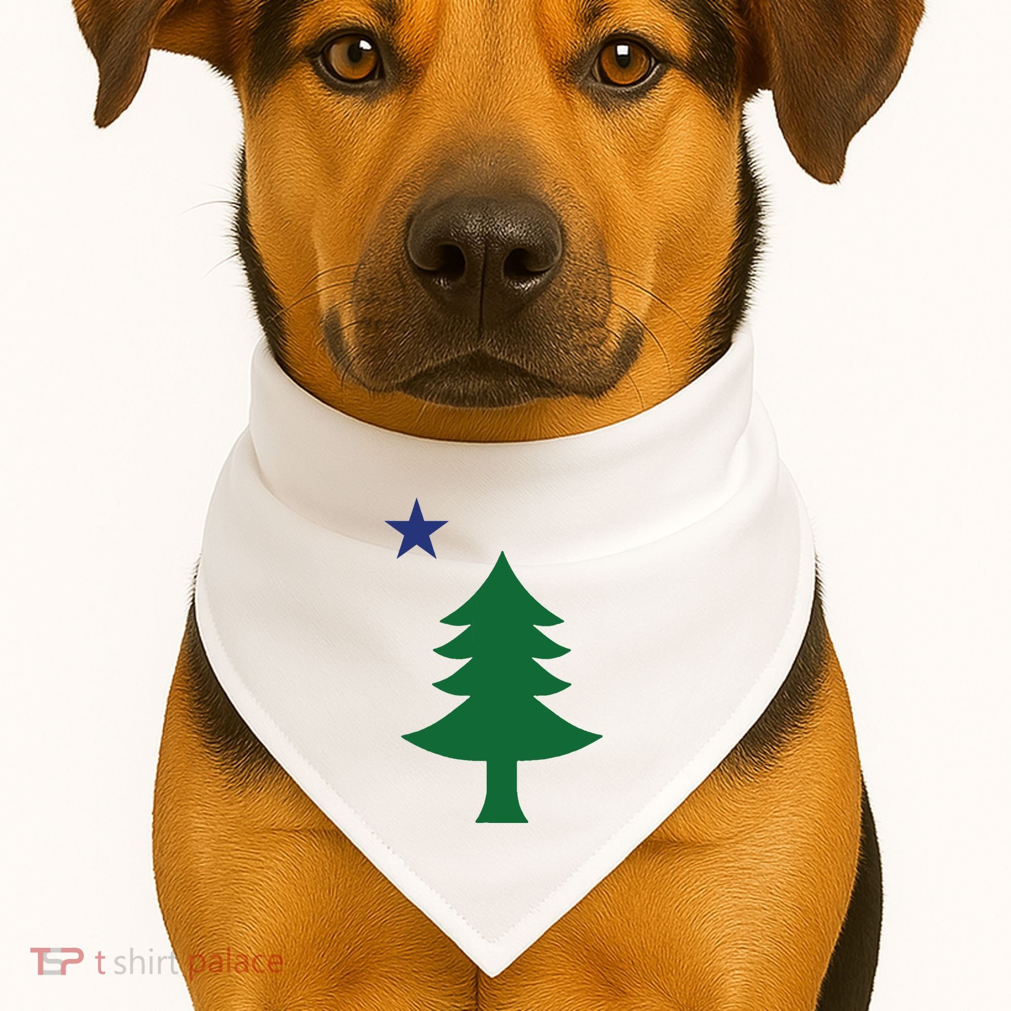 Maine Pine Tree State Flag Pride Patriotic USA-Made Doggie Bandana