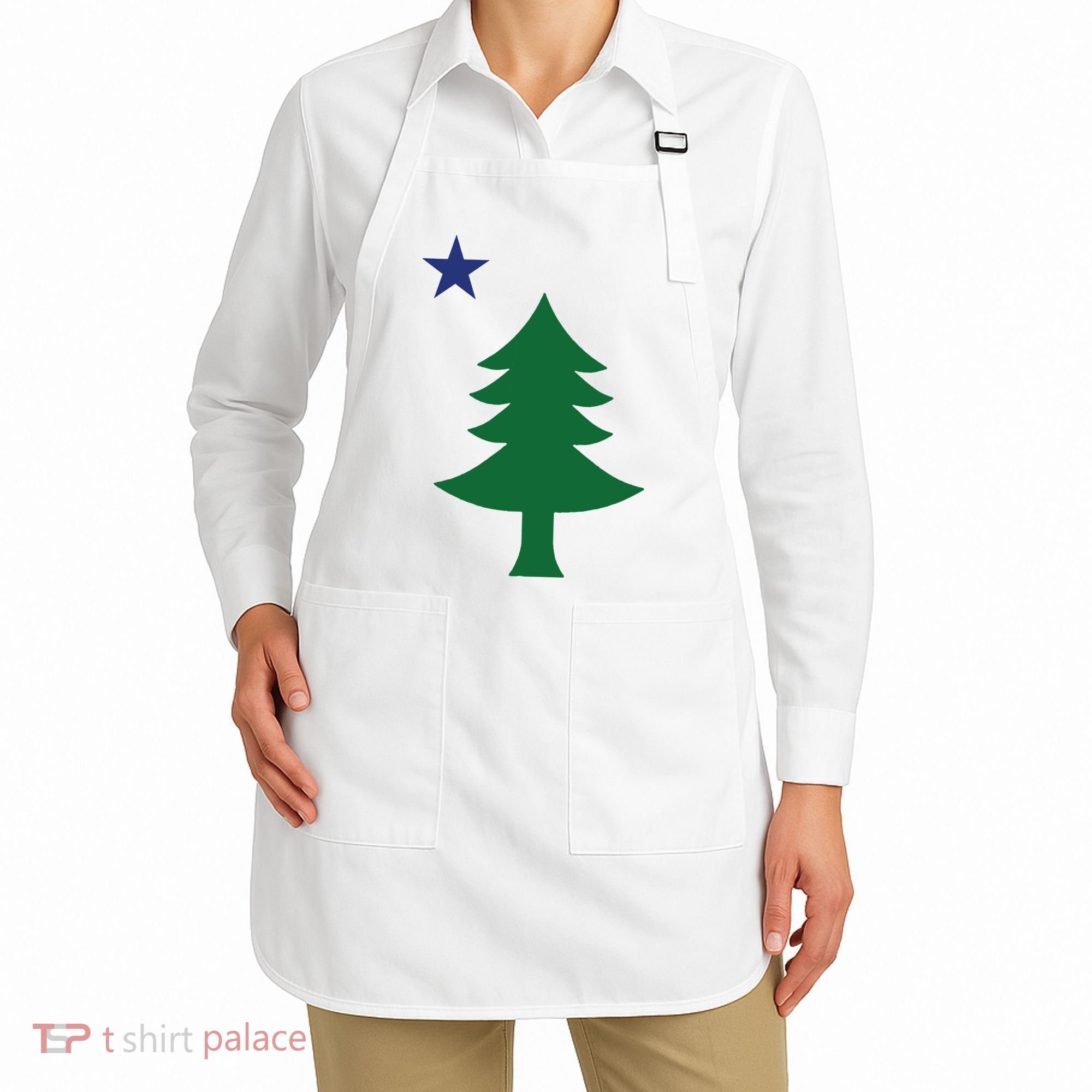 Maine Pine Tree State Flag Pride Patriotic Apron