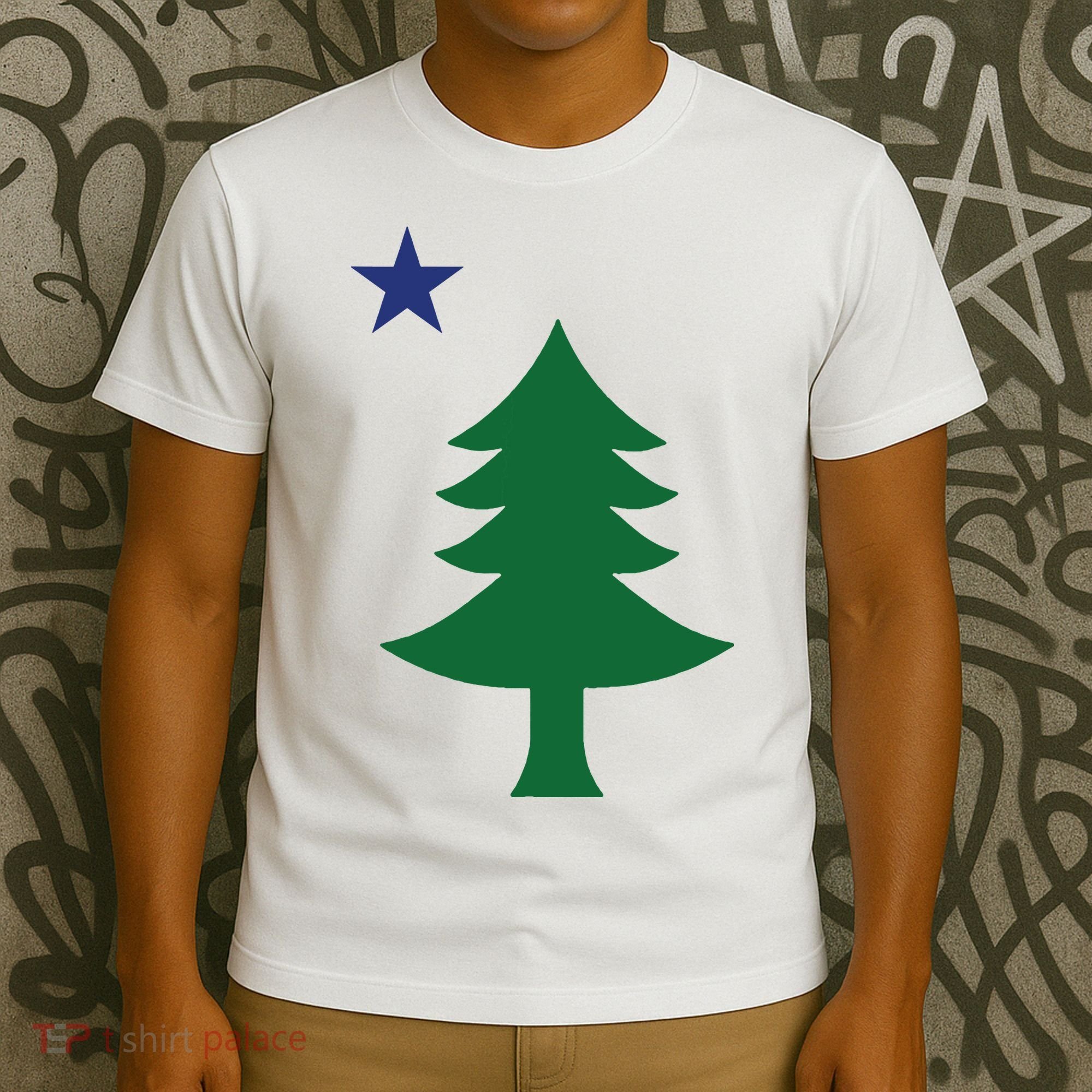 Maine Pine Tree State Flag Pride Patriotic T-Shirt