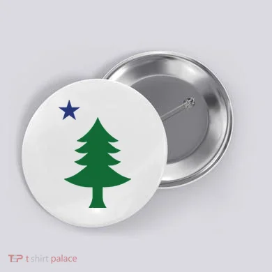 Maine Pine Tree State Flag Pride Patriotic Button