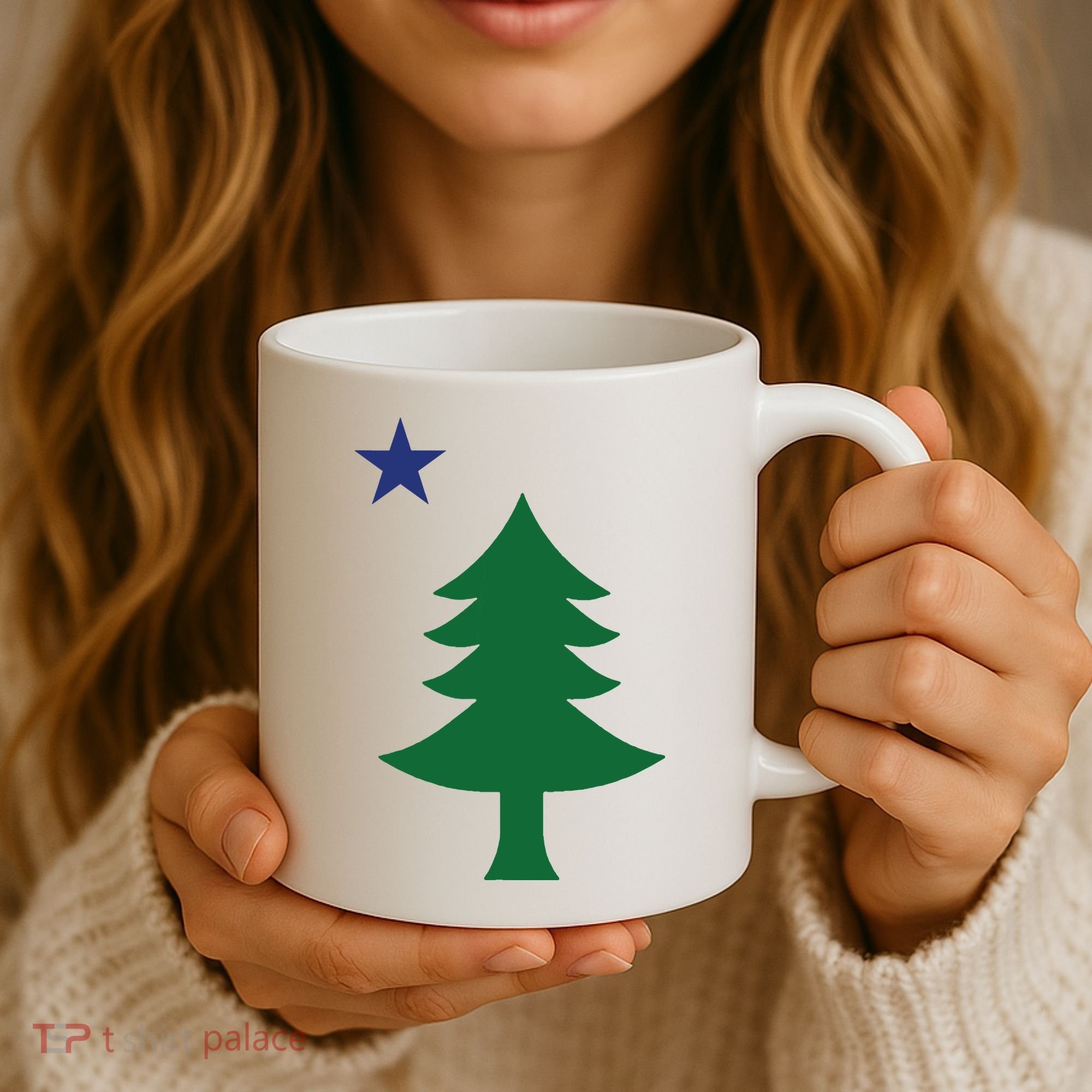 Maine Pine Tree State Flag Pride Patriotic Coffee Mug