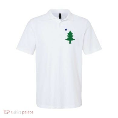 Maine Pine Tree State Flag Pride Patriotic Polo