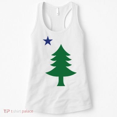 Maine Pine Tree State Flag Pride Patriotic Women's Tank Top