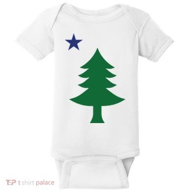 Maine Pine Tree State Flag Pride Patriotic Baby Bodysuit