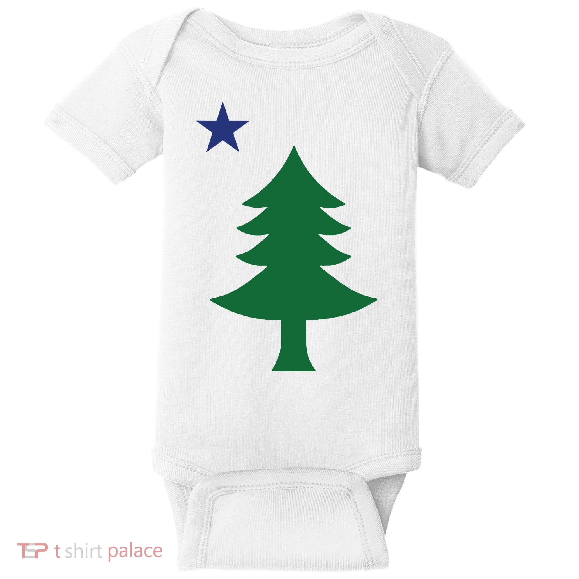 Maine Pine Tree State Flag Pride Patriotic Baby Bodysuit