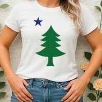 Maine Pine Tree State Flag Pride Patriotic Women's T-Shirt thumb 2