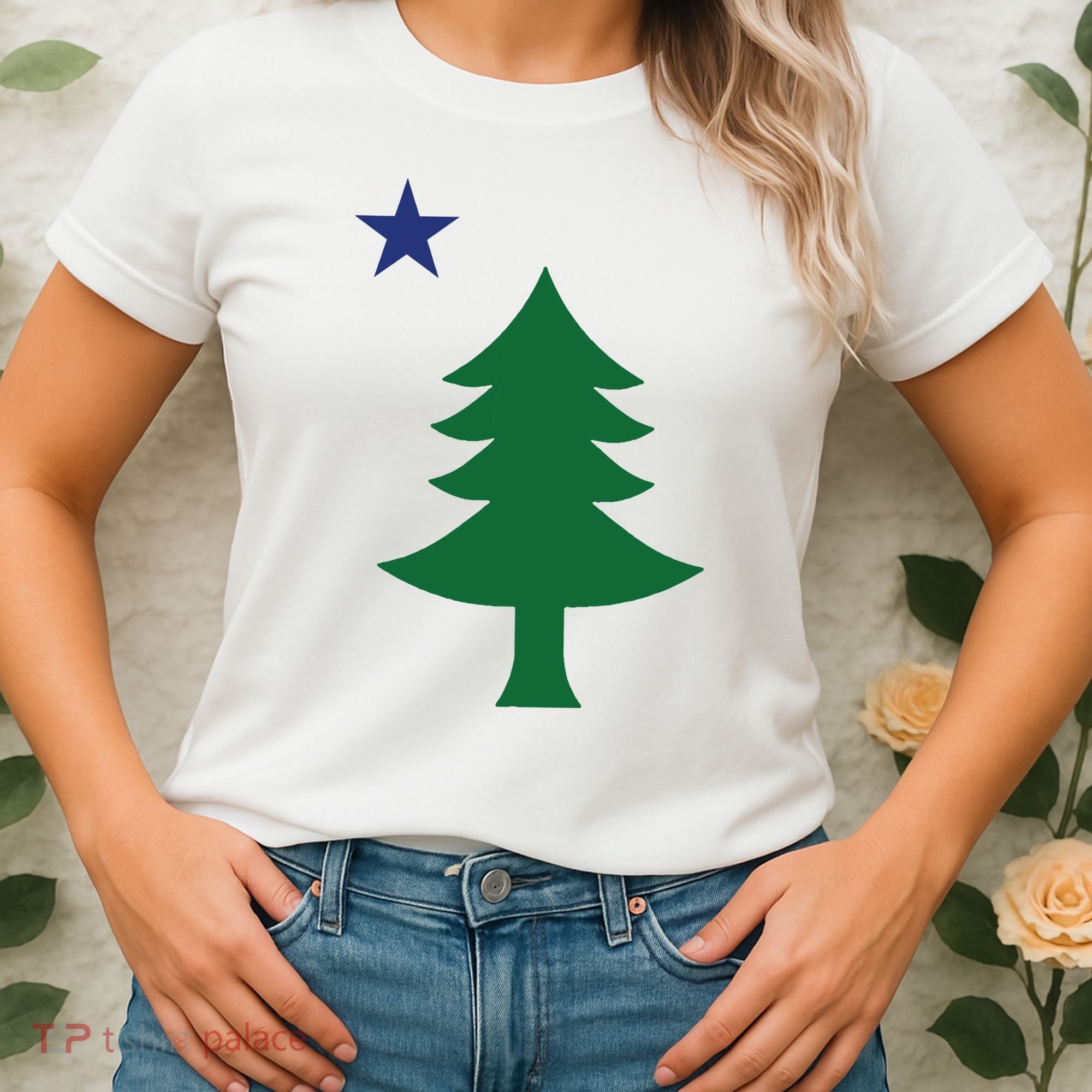 Maine Pine Tree State Flag Pride Patriotic Women's T-Shirt