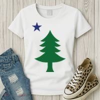 Maine Pine Tree State Flag Pride Patriotic Women's T-Shirt thumb 3