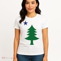 Maine Pine Tree State Flag Pride Patriotic Women's T-Shirt thumb 4