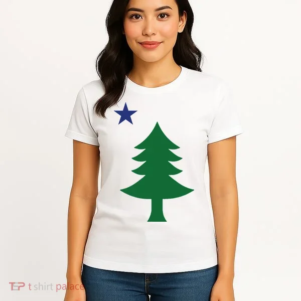 Maine Pine Tree State Flag Pride Patriotic Women's T-Shirt
