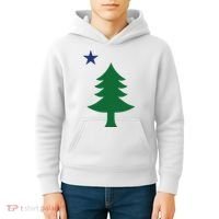 Maine Pine Tree State Flag Pride Patriotic Kids Hoodie thumb 4