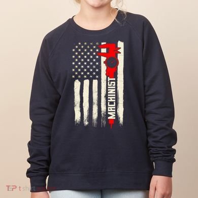 Machinist Patriotic Us Flag Women's Sweatshirt