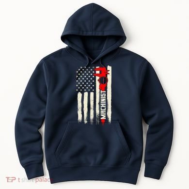Machinist Patriotic Us Flag Hoodie