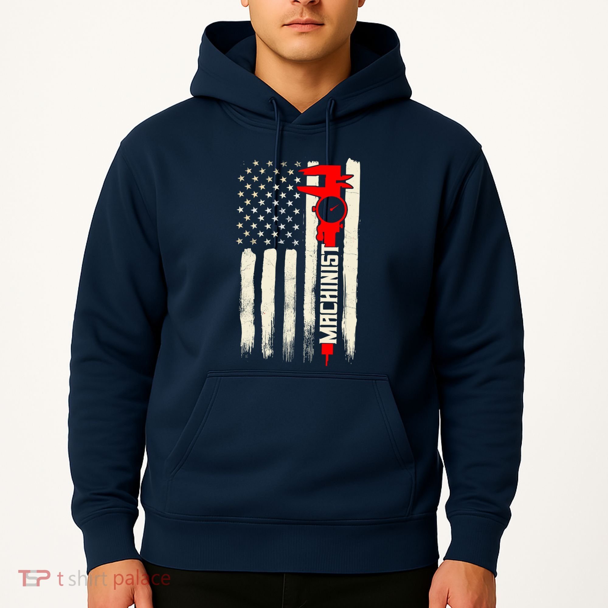 Machinist Patriotic Us Flag Hoodie