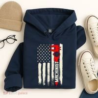 Machinist Patriotic Us Flag Hoodie thumb 4