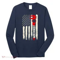 Machinist Patriotic Us Flag Long Sleeve Shirt thumb 0