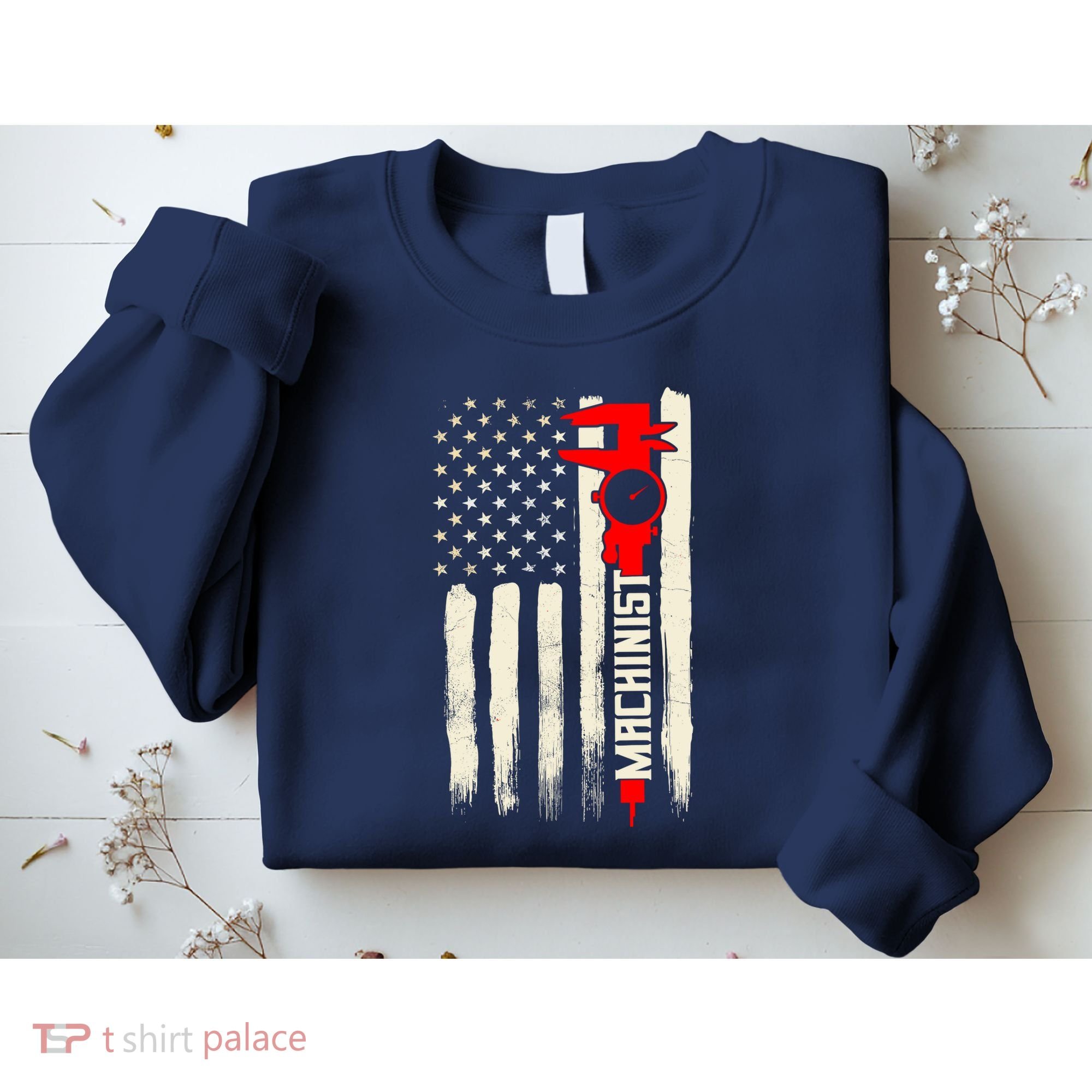 Machinist Patriotic Us Flag Sweatshirt