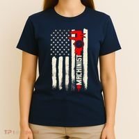 Machinist Patriotic Us Flag T-Shirt thumb 4