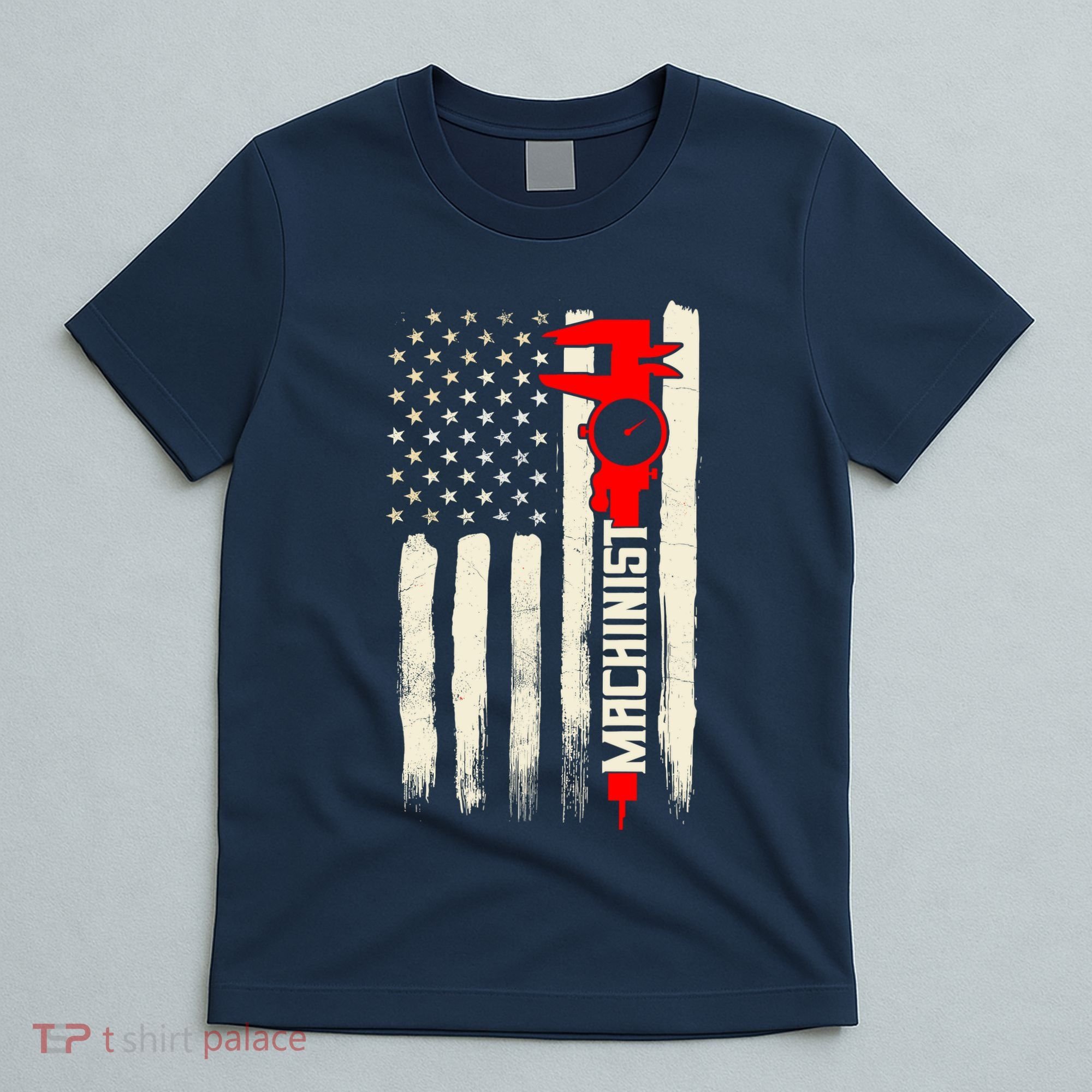Machinist Patriotic Us Flag T-Shirt