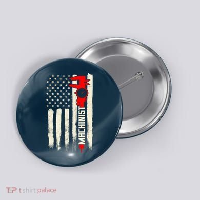 Machinist Patriotic Us Flag Button