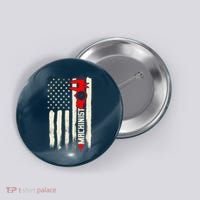 Machinist Patriotic Us Flag Button thumb 0