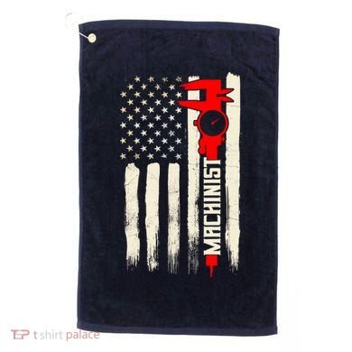 Machinist Patriotic Us Flag Golf Towel