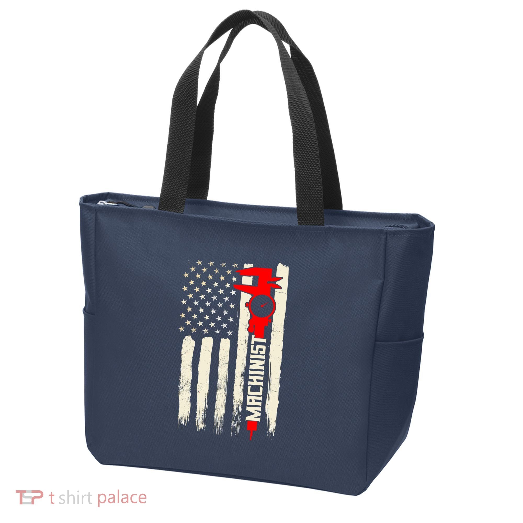 Machinist Patriotic Us Flag Tote Bag