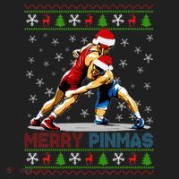 Merry Pinmas Ugly Christmas Santa Claus Wrestling Beanie thumb 2