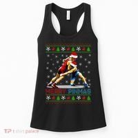 Merry Pinmas Ugly Christmas Santa Claus Wrestling Women's Tank Top thumb 0