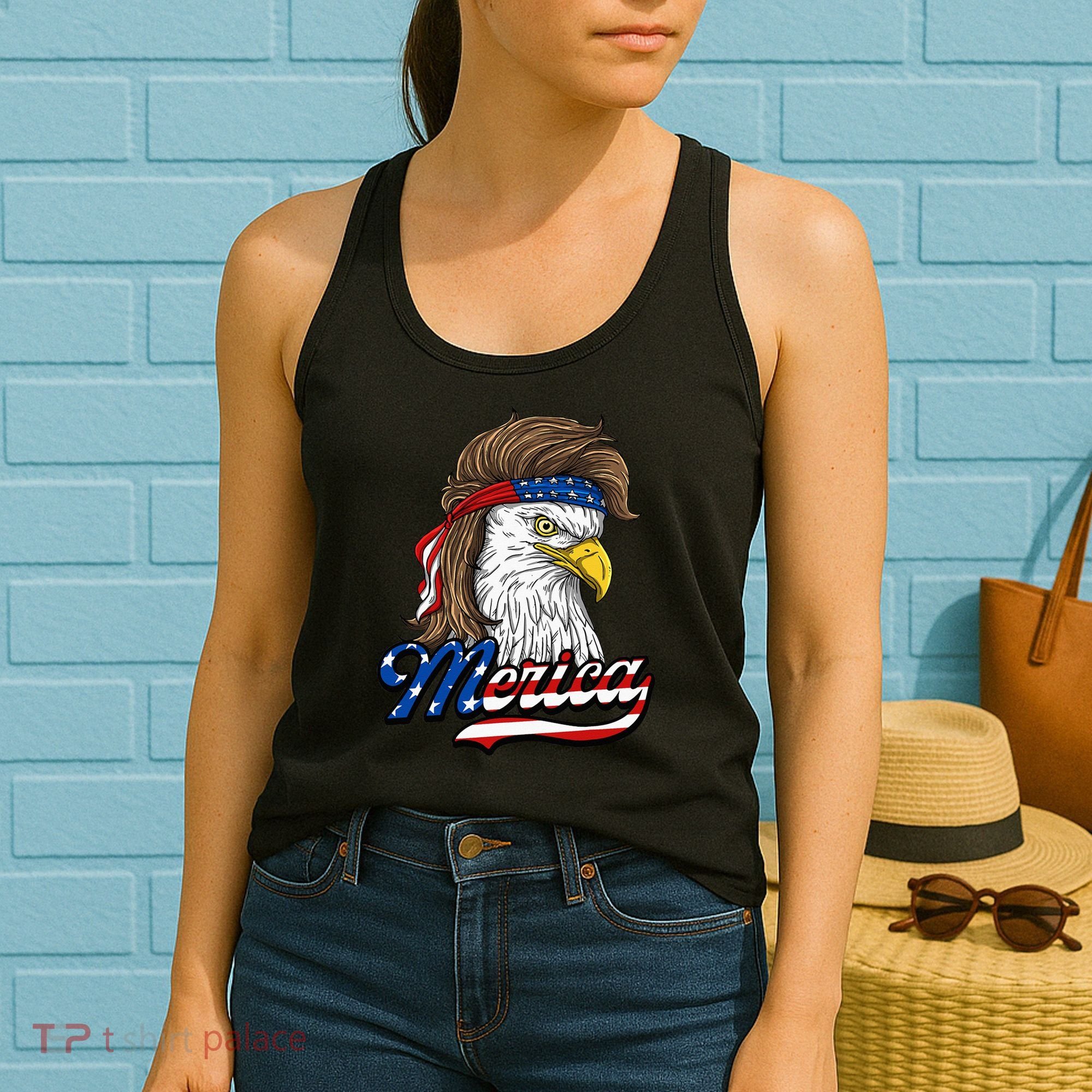 Merica Patriotic USA Eagle Of Freedom 4th Of July Women's Tank Top