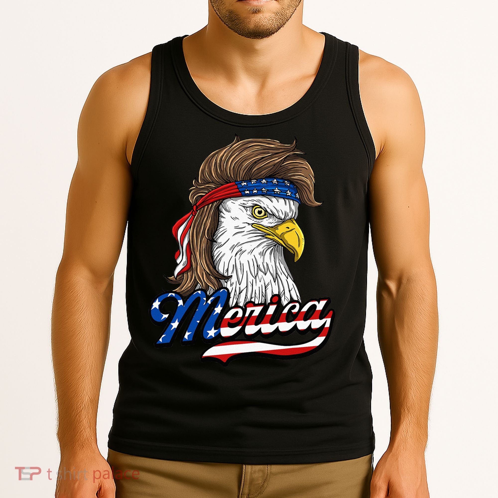 Merica Patriotic USA Eagle Of Freedom 4th Of July Tank Top