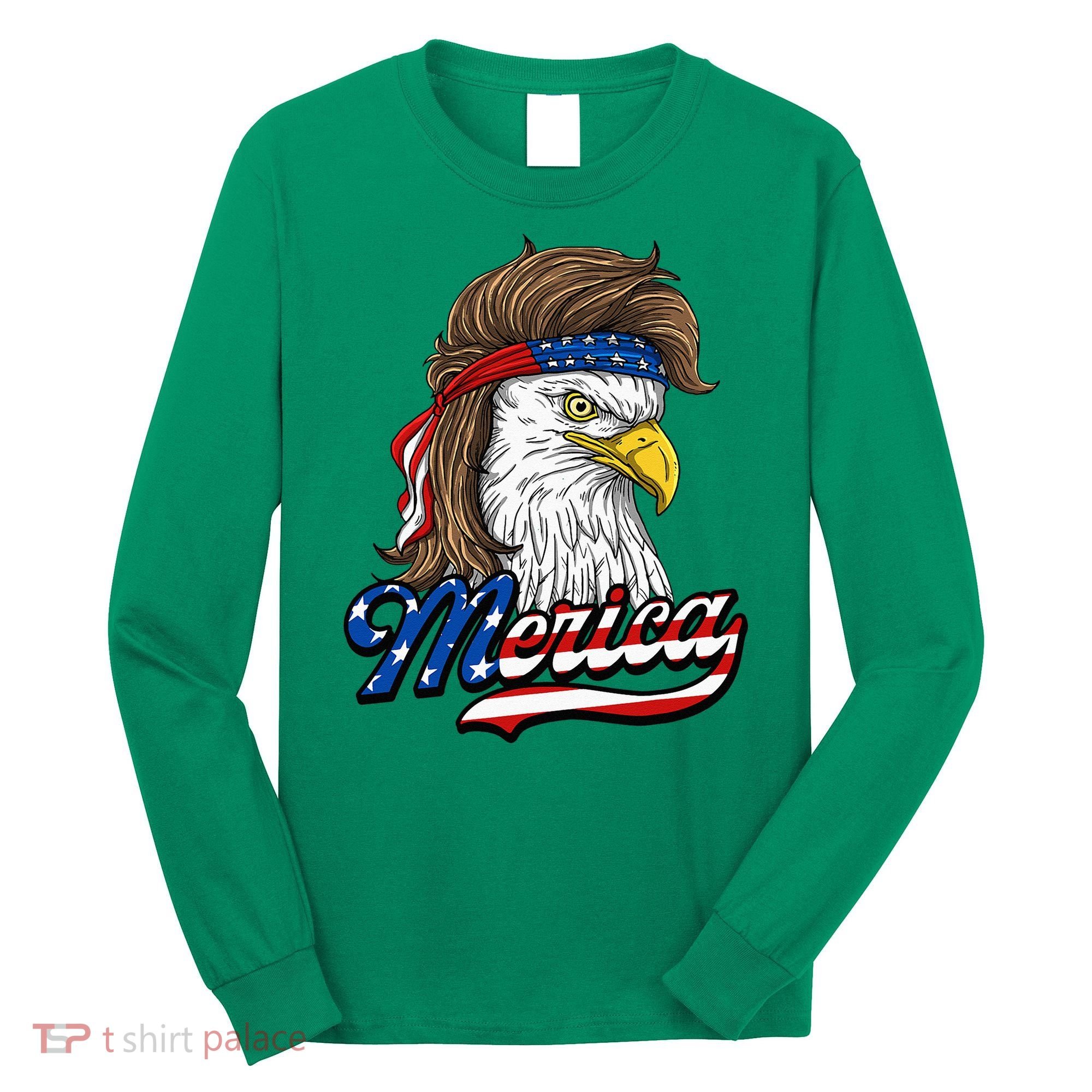 Merica Patriotic USA Eagle Of Freedom 4th Of July Long Sleeve Shirt