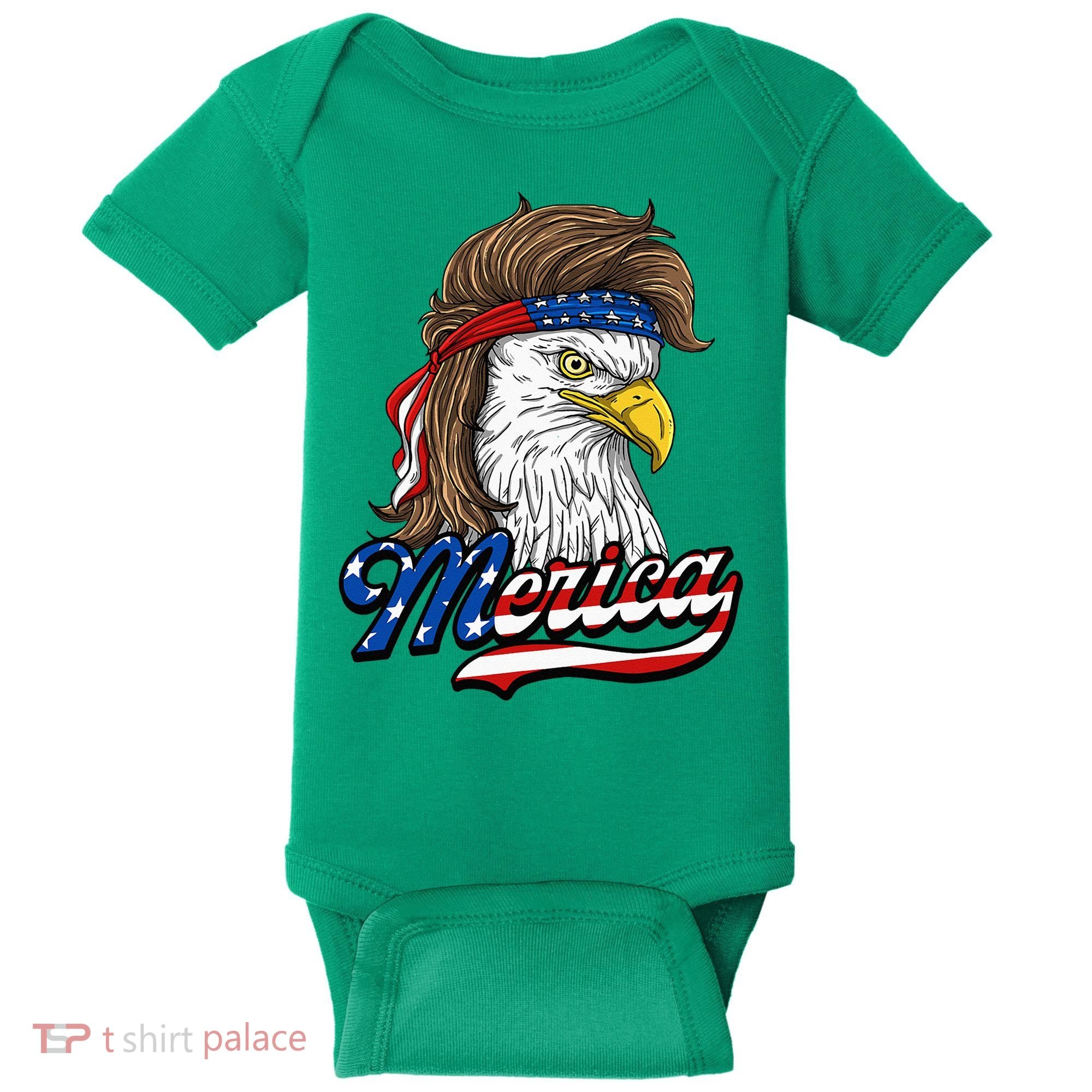 Merica Patriotic USA Eagle Of Freedom 4th Of July Baby Bodysuit