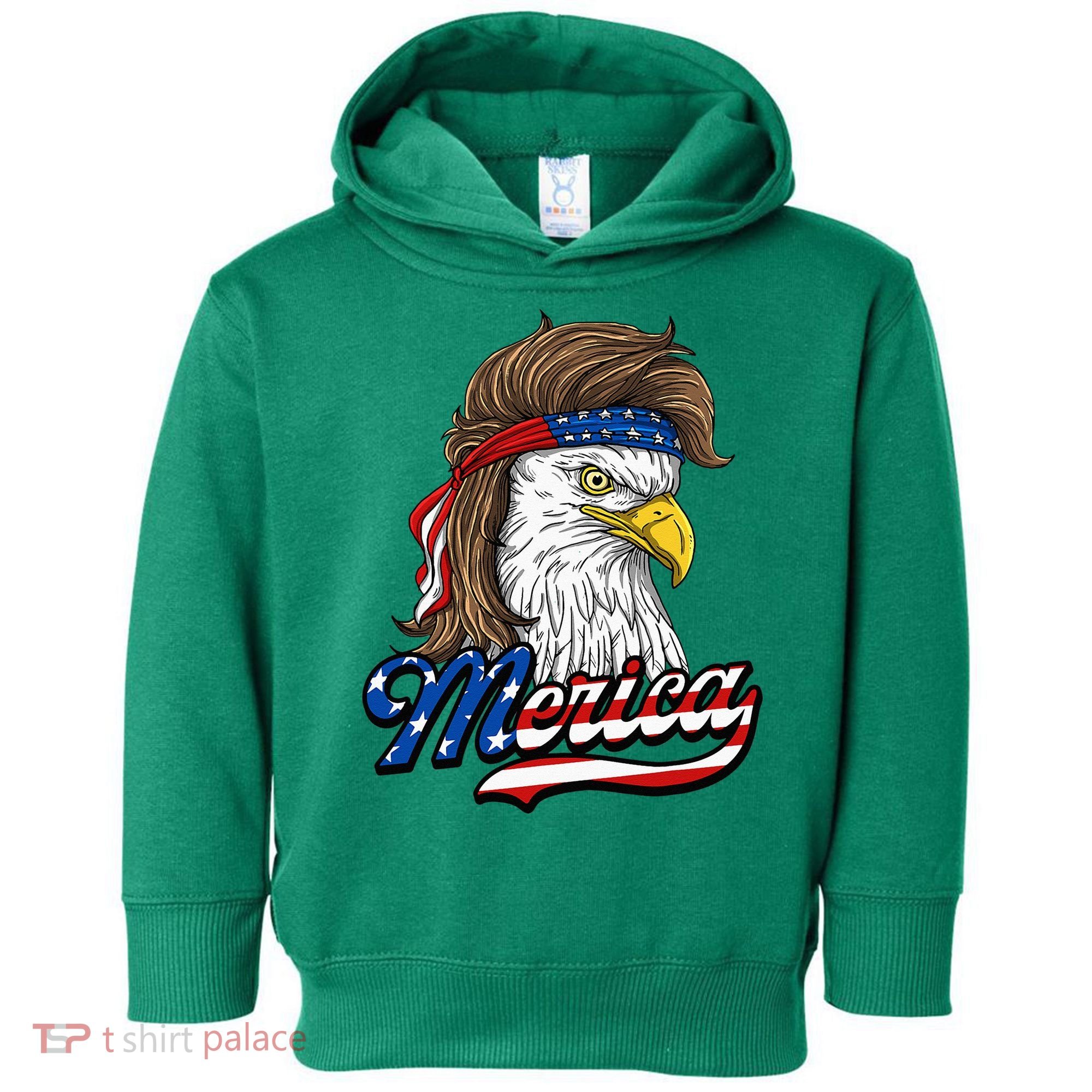 Merica Patriotic USA Eagle Of Freedom 4th Of July Toddler Hoodie