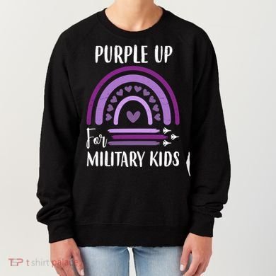 Military Purple Up Rainbow Heart Women's Sweatshirt