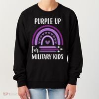Military Purple Up Rainbow Heart Women's Sweatshirt thumb 0