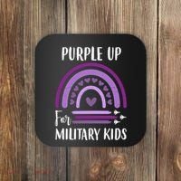 Military Purple Up Rainbow Heart Coaster thumb 0
