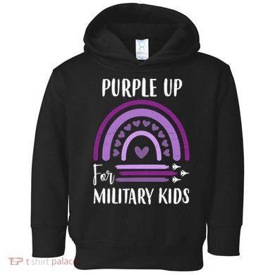Military Purple Up Rainbow Heart Toddler Hoodie