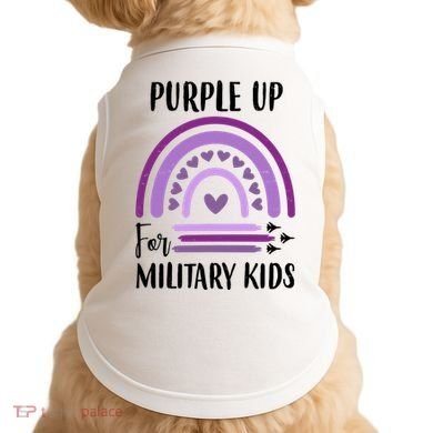 Military Purple Up Rainbow Heart Doggie Tank