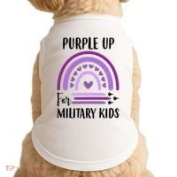 Military Purple Up Rainbow Heart Doggie Tank thumb 0