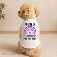 Military Purple Up Rainbow Heart Doggie Tank thumb 2